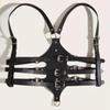 Punk Waist Belt Women Halloween Leather Skinny Body Adjustable Belts with Alloy Buckle for Party Night Club Waist Slim