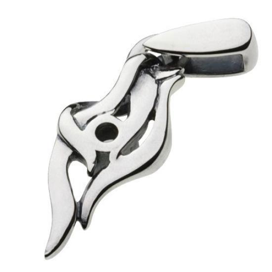 [Cenote] Arabesque Wave Pendant with White Zirconia [Silver 925 Accessory] P0159