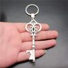 Punk Airplane Gear Steampunk Themed Antique Bronze Metal Keychain with 30mm Ring for Boys Bag Charm