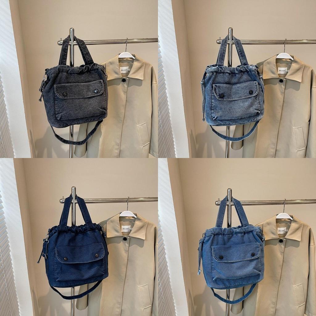 Capacity Large Denim Canvas Single Shoulder Crossbody Bag Casual Fashion Handbag