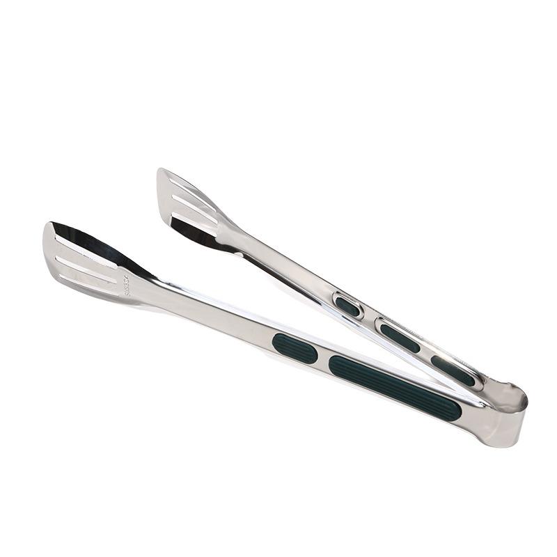 Non-Slip Stainless Steel Food Tongs Meat Bread Clip Barbecue Grill Buffet Clamp Cooking Tools Kitchen Accessories Silicone Handle Tongs