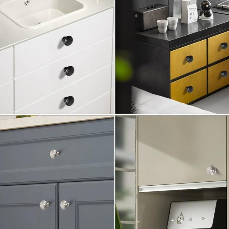 Stainless Cabinet Door Knobs Single Hole Handle Dresser Pull Handles 23Mm-30Mm With Screw Drawer Knobs Hardware Accessory