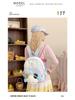 Cute Cartoon Trendy Backpack: Large Capacity, Lightweight, Versatile Travel/School Bag with Earphone and Doll Holder.