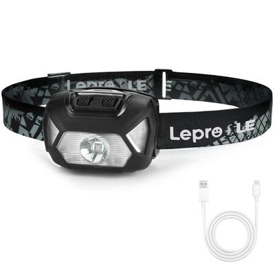 Lepro Şarj Edilebilir 300 Lümen LED Kafa Lambası, Işın Kırmızı Saatler ve IPX4 ile Gece Dış Mekan ve Güç İçin İdeal, Kompakt ve Hafif USB-C Kafa Lambası,