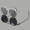New Polarized Retro Sunglasses Men's and Women's Metal Double-beam Outdoor Fishing Glasses Driving Photosensitive Color-changing Sunglasses