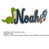 Cartello Personalizzato con Nome per Bambini Dinosauro Razzo Cartello in Legno per Porta per Ragazzi Nome Personalizzato Decorazione da Appendere per Cameretta Asilo Nido Camera da Letto Asilo Nido Sala Giochi