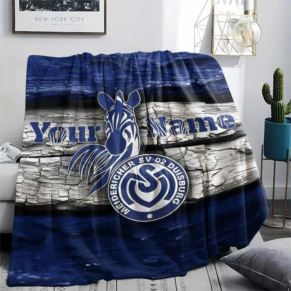 1PC Msv Duisburg Custom Name Patterned Flannel Blanket Suitable For All Seasons For Home Decor Warmth And Comfort Gifts Holiday Present