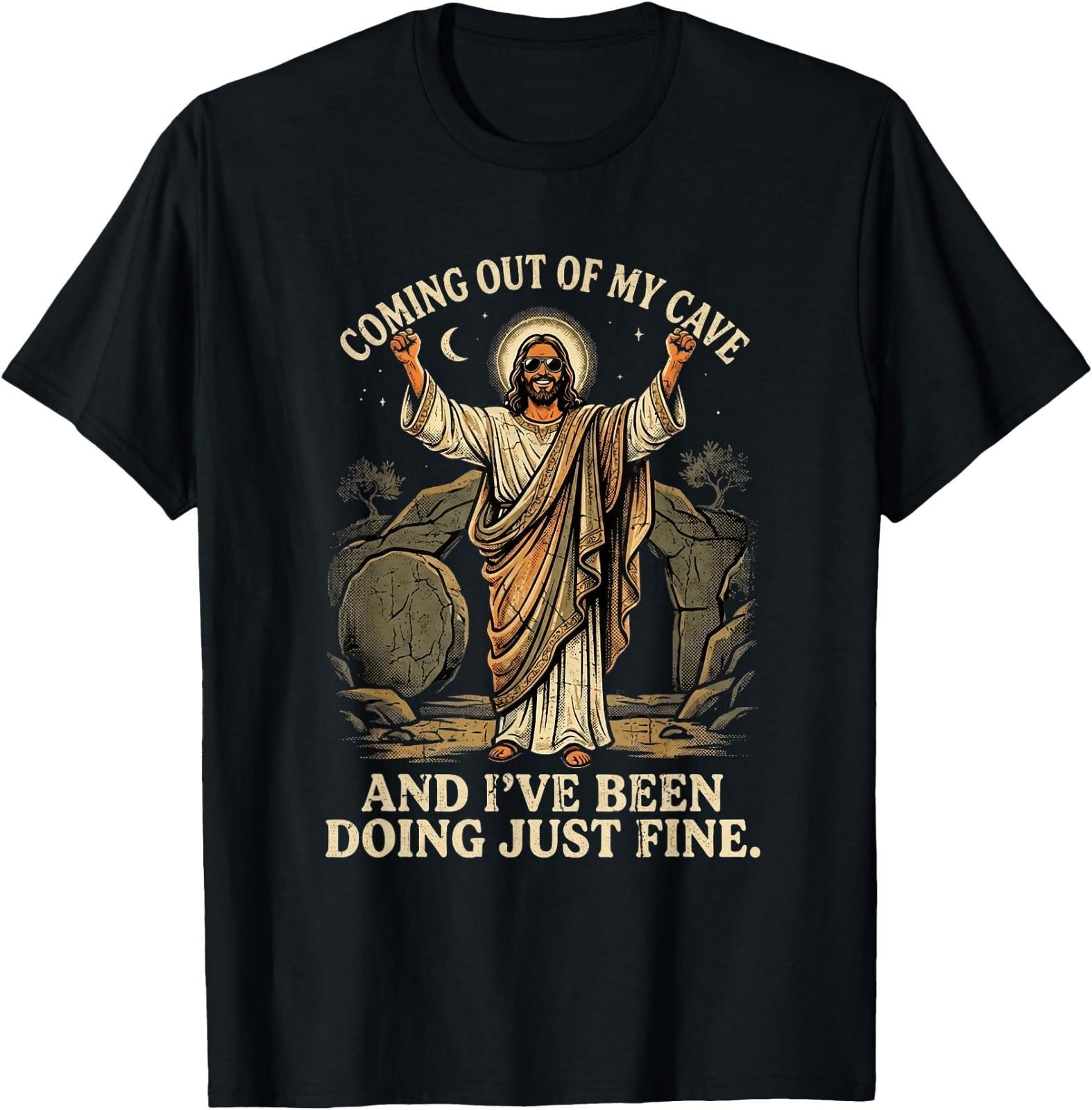 Coming Out of My Cave Shirt Jesus Christian Religion God T-Shirt XXL