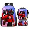 Zaino Spoof Skibidi Toilet Man Zaino Scuola Elementare Borsa Astuccio