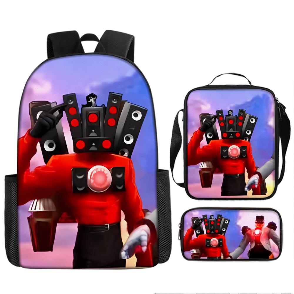 

Skibidi Toilet Man Spoof School Bag Elementary School Backpack Satchel Pencil Case Backpack