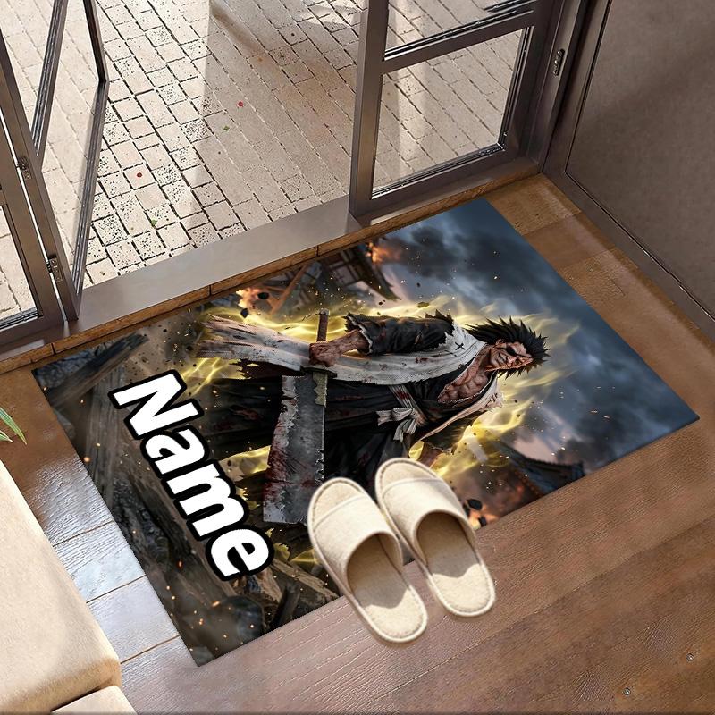 Custom Name Personalized BLEACH Print Carpet, Versatile Home Decor Rug, for Playroom, Apartment, Balcony, Entryway, Hallway Gift