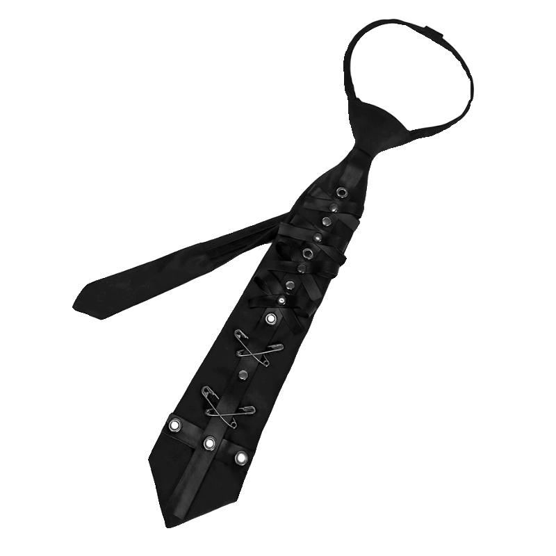 

Fashion Personality Accessories Punk Leather Tie Student Uniform Vintage Neckties Handmade Ties
