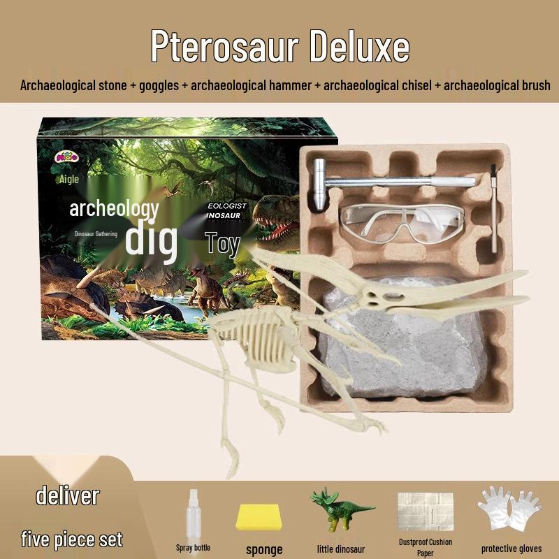 Dinosaur Fossil Excavation Toy - Gem and Skeleton Treasure Hunt for Kids