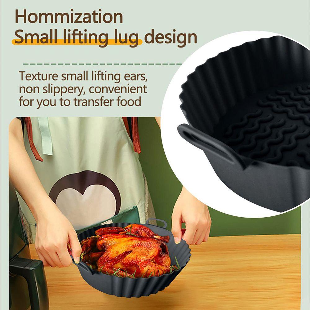 Cooking Reusable Pizza Plate 7.5inch Silicone Pot For Air Fryer Replacement Liners Baking Basket