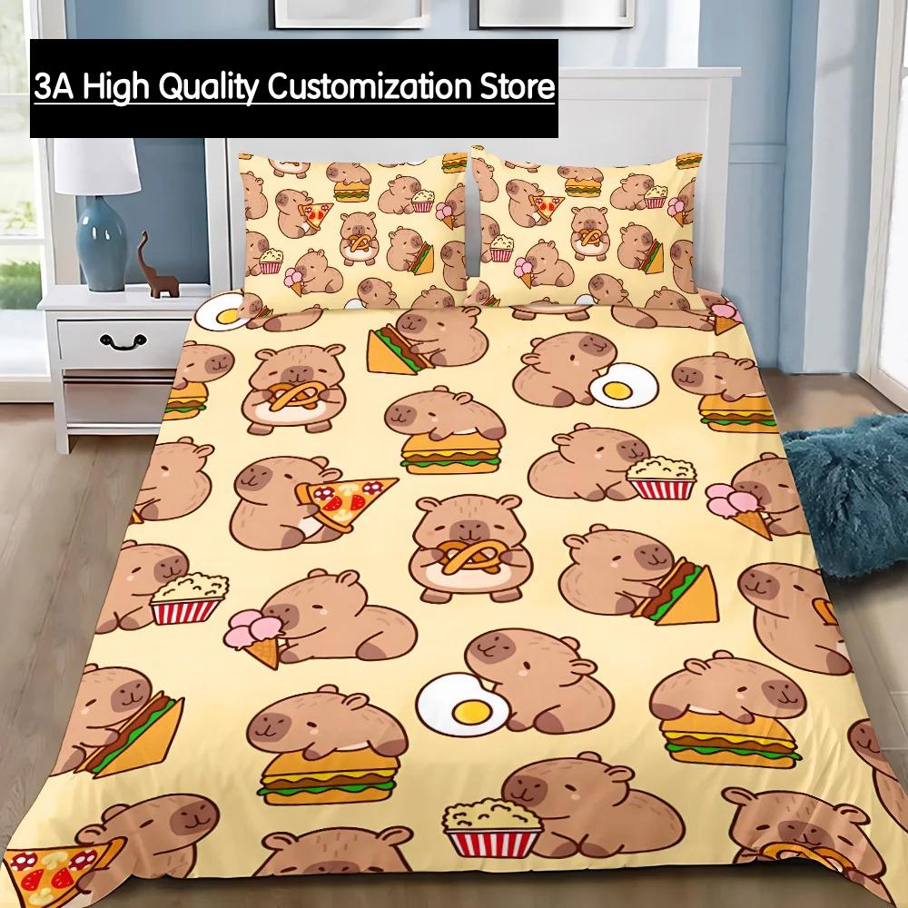 Comforter Cute Capybara Bedding Set Adult Boy Girl Bedroom Decoration Boys Gift Single Double Large Size