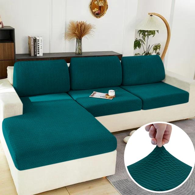 Elastic Sofa Cover Solid Sofa Seat Cover Grey Washable Seat Cushion Cover Furniture Protector Sectional