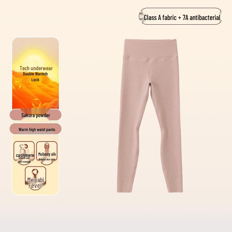 Women's 7A Antibacterial High-Waist Silk Cashmere Leggings - Warm, Thickened German Cashmere for Autumn.