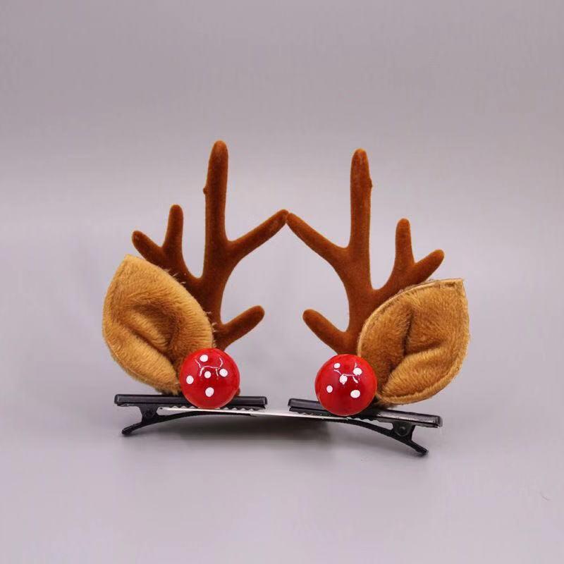 Barrette Serre-tête Bois de Faon Style Mori - Accessoire de Cheveux de Noël Mignon d'Inspiration Féerique pour Femmes