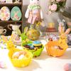 Easter Party Favors Bags with Bunny Ears Cute Candy Pouch & Gift Wrapping for Kids, Aesthetic Spring Celebration Storage Basket