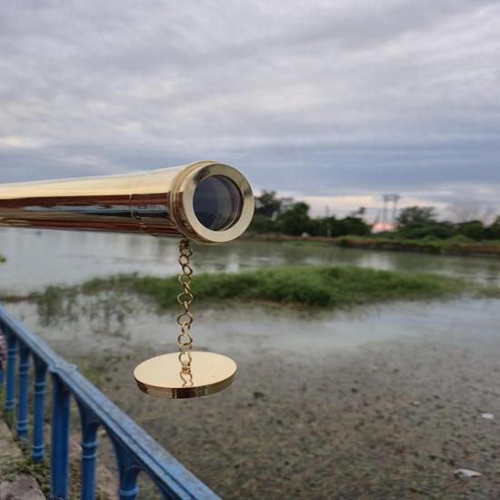 Maritime Brass Telescope Adjustable Wooden Tripod Nautical Decor Gift 42x Functional Telescope Home, Office, Studio Decor Gift