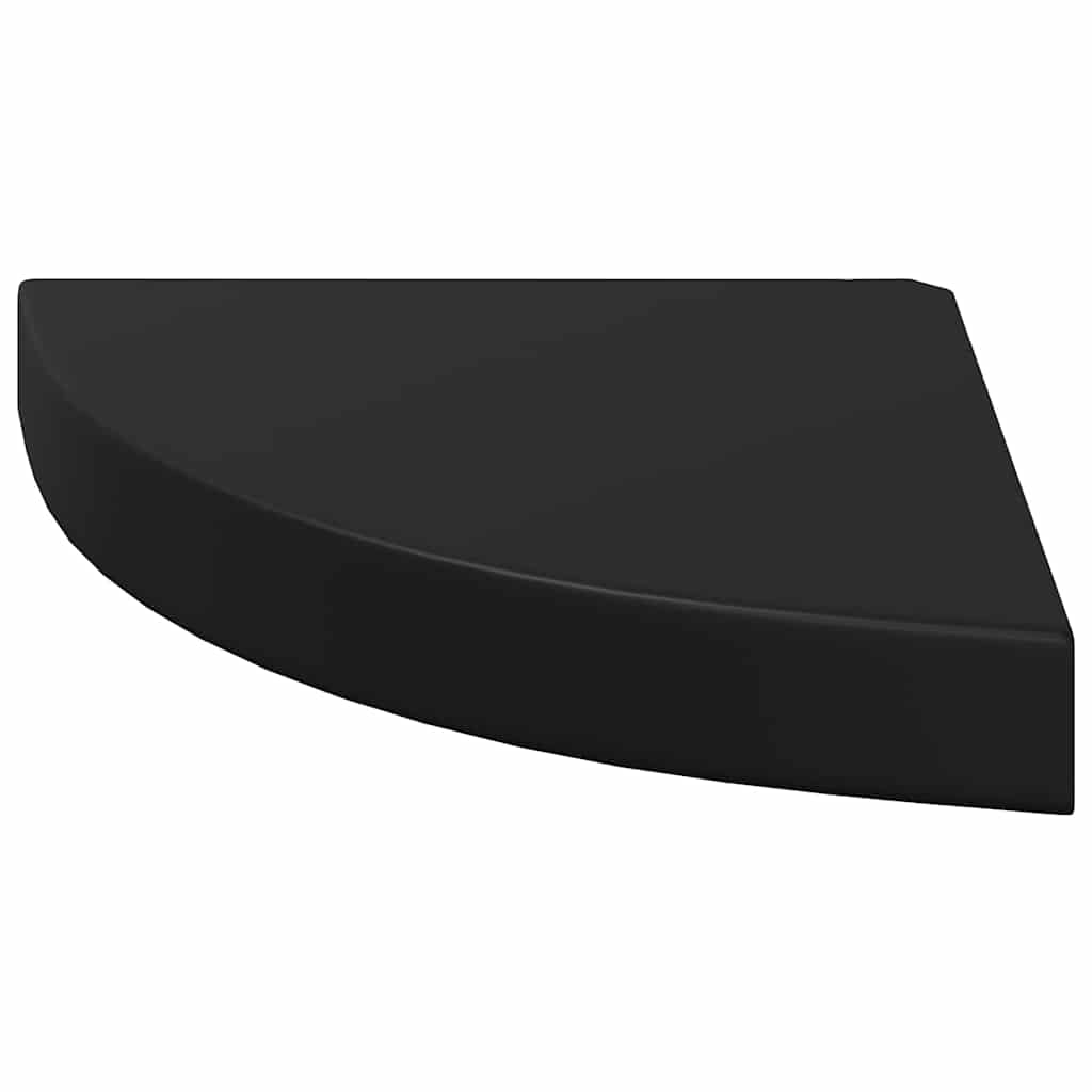 Corner Floating Shelves Set of 4 Black 25 x 25 x 3.8 cm MDF