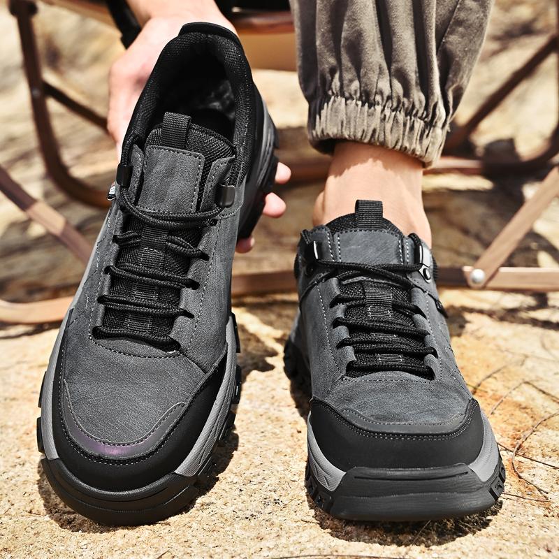 Genuine Leather Men's Hiking Shoes Anti-Skid Wear-resistant Hunting Tactical Sneakers Women Trekking Mountain Shoes