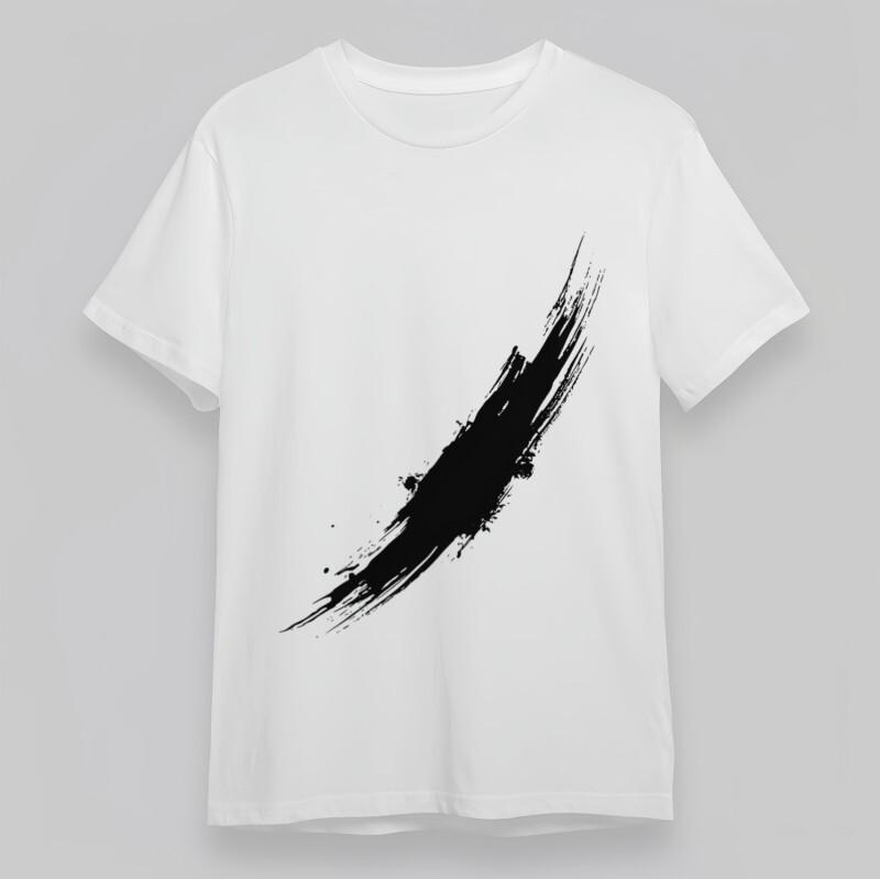 Men's Fashion Plus Size Classic T-Shirt Bold Brushstroke Splatter Art Cotton Tee