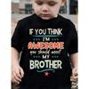 European sizes Boys' T-Shirt with The Phrase 'IF YOU THINK I'M AWESOME' Print in a Creative And Versatile Round Neck Design