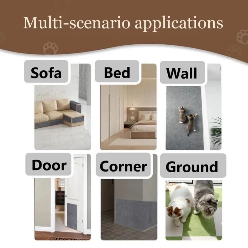 Alfombrilla Anti Arañazos para Gatos Recortable Autoadhesiva Alfombrilla Almohadilla Rascador para Gatos Mascotas Protector de Esquina de Muebles Sofá Interior Pared