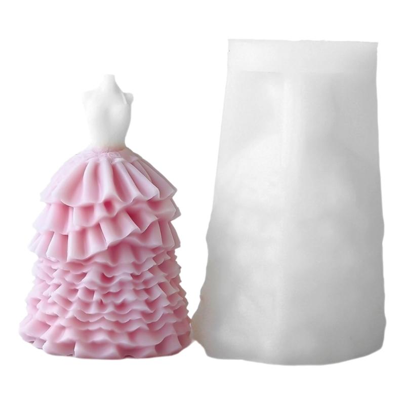 

Силіконова форма для весільної сукні для виготовлення мила, вечірньої спідниці, ароматерапевтичної свічки, інструмент для прикраси дому