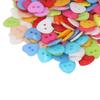 200pcs Multicolor Heart Shaped Buttons 2 Holes Resin Heart Buttons Decorative Buttons  For Sewing