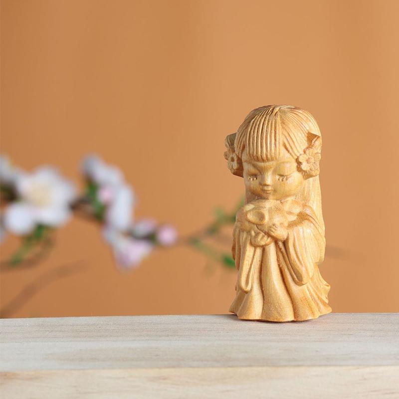 Miniaturowe Rzeźby Drewniane Urocze Figurki Czterech Wielkich Piękności Starożytności Ozdoba Rękodzieło na Biurko Dekoracja Domu zabawne prezenty