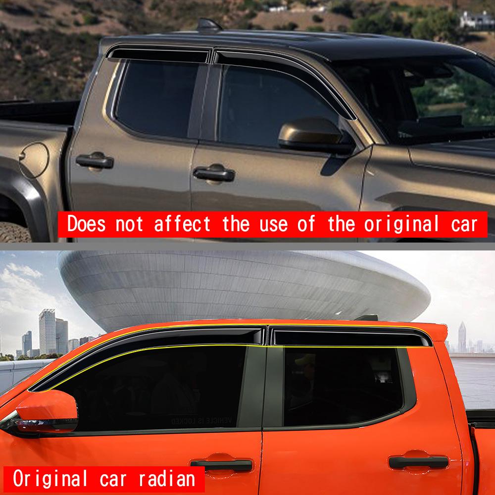 For Toyota Tacoma 2024 Car Window Rain Eyebrows Rain Proof Window Strips Tacoma 2024 Sunshade