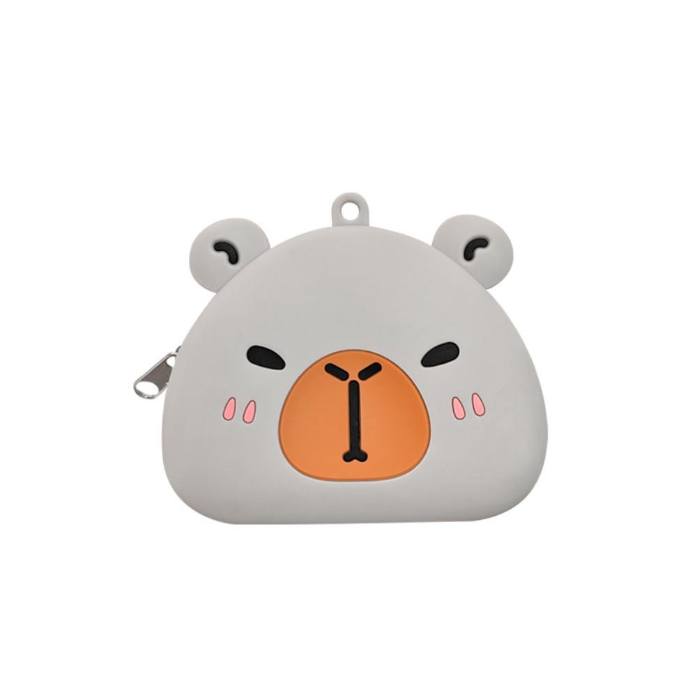 Creative with Zipper Coin Purse Waterproof Cartoon Animals Storage Bag Silicone Portable Mini Wallet Childre Birthday Gift
