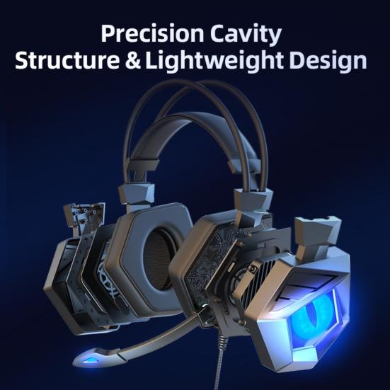 Soyto SY-G15 Wired Headphone High Fidelity Noise Reduction with Cool Breathing Light 3.5mm USB Stereo Gaming Headset for Computer