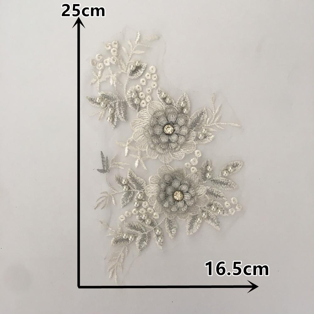

Polyester Lace Collar Imitation Pearl Handmade Diy Three-Dimensional Lace Lace Clothing Accessories Style 1359 (1 piece)