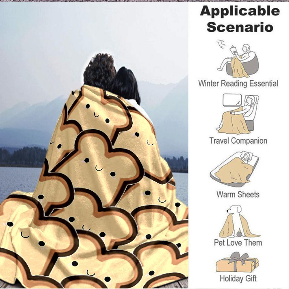 1pc Bread Pattern Blanket Warm, Cozy, And Soft, Suitable for Sofas, Beds, Cars, And Office Use.Perfect for Camping And Travel, Making It a Great Gift
