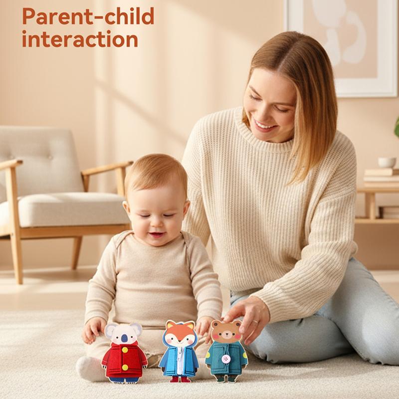 Bai Fen Bai Dolls And Toys Educational Button Zipper Snap Life Skills Learning Toy Kids Fine Motor Skills Training Montessori Sensory Toys Gift