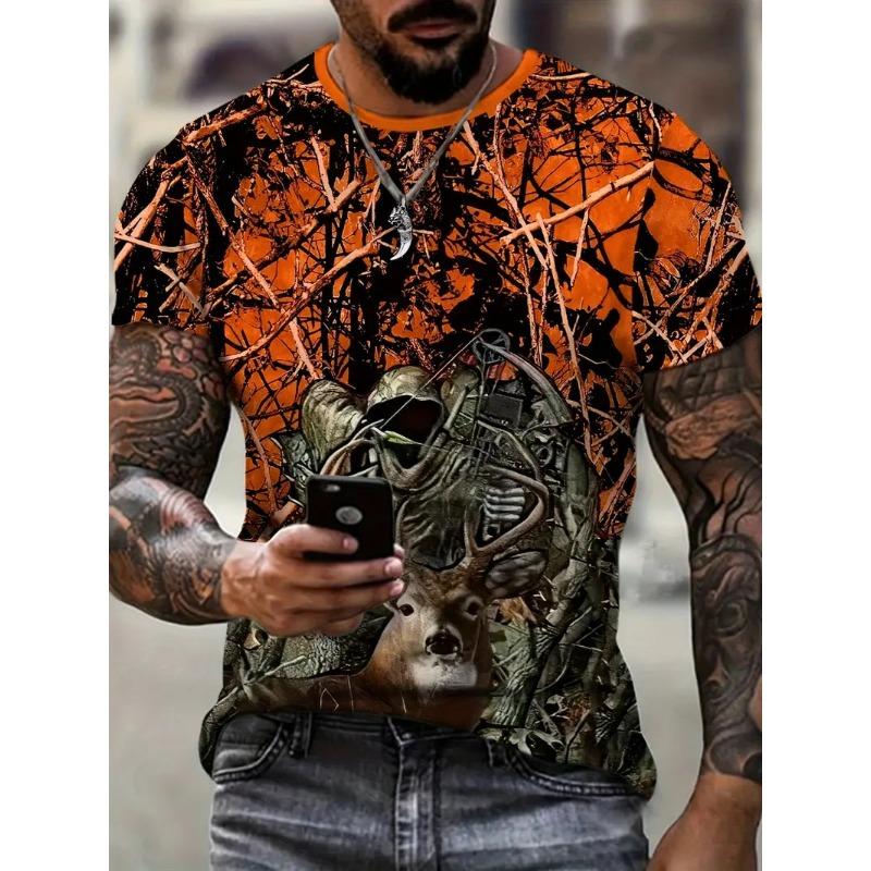 Duck Hunting Dog T-shirts 3D Print Deer Hunter Men's Streetwear Fashion Short Sleeve O-Neck T Shirt Oversized Tops Tees Clothing