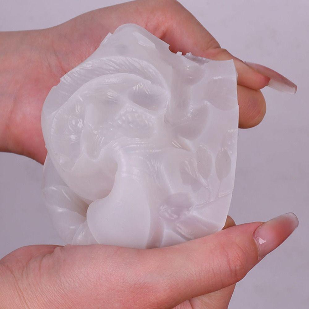 Silicone Koala Stump Candle Mold Cylinder Resin Mold Squirrel Candle Mould  Home Decor