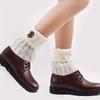 Women's Diamond Pattern Wool Leg Warmers - Cozy Winter Boot Covers