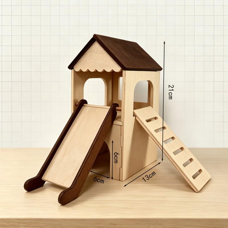 Large Wooden Hamster Cage With Clear Acrylic Panels Ventilated Escape-Proof Design Syrian Dwarf Hamsters