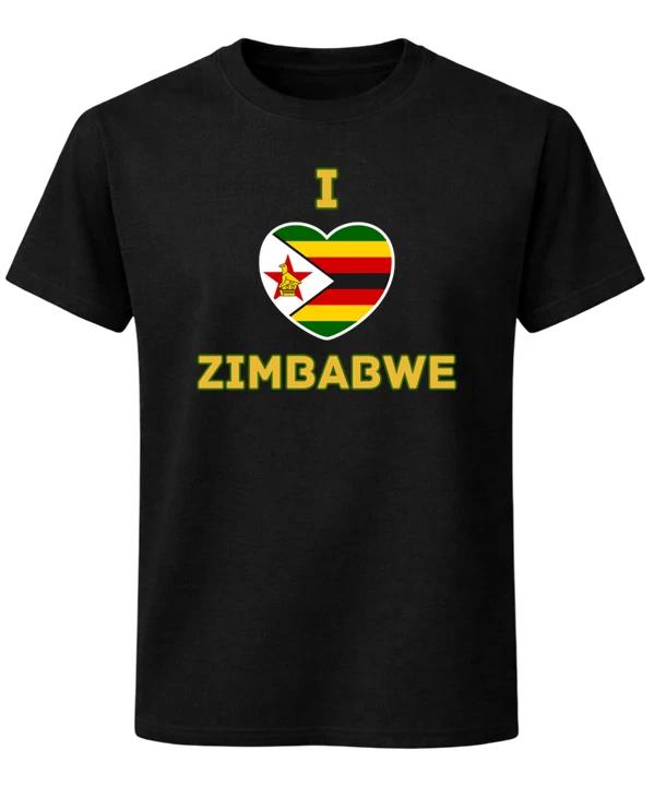I Love Zimbabwe T-Shirt Flag Heart African Pride Unisex Tee S