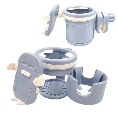 Drink Holder with Smartphone Dual for Strollers and Bicycles Stand, Storage, (Blue)