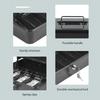 Cash Box Metal Money Box with 5 Coin Trays Cantilever Design & 4 Bill Slot with Spring Clips To Organize and 2 Keys