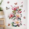 Magnolia Butterfly Wall Sticker Self-Adhesive Waterproof Removable Living Room Bedroom Hallway Background Wall Home Decor Art