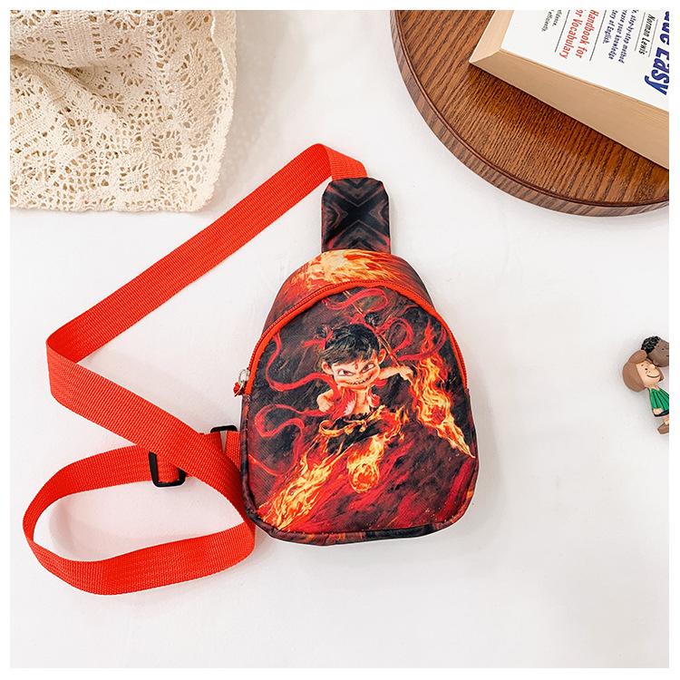 

School bag new bag boys and girls fashion cartoon change bag messenger bag casual small backpack breast bag червоний