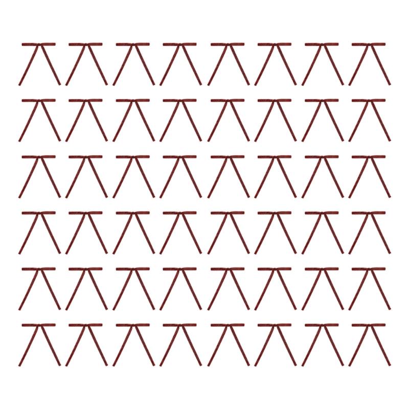 

48Pcs Shimmering Velvety Bowknot Decoration Christmas Tree Bowknot Hanging Ornament for Door Wall Wedding Holiday Party бордовый