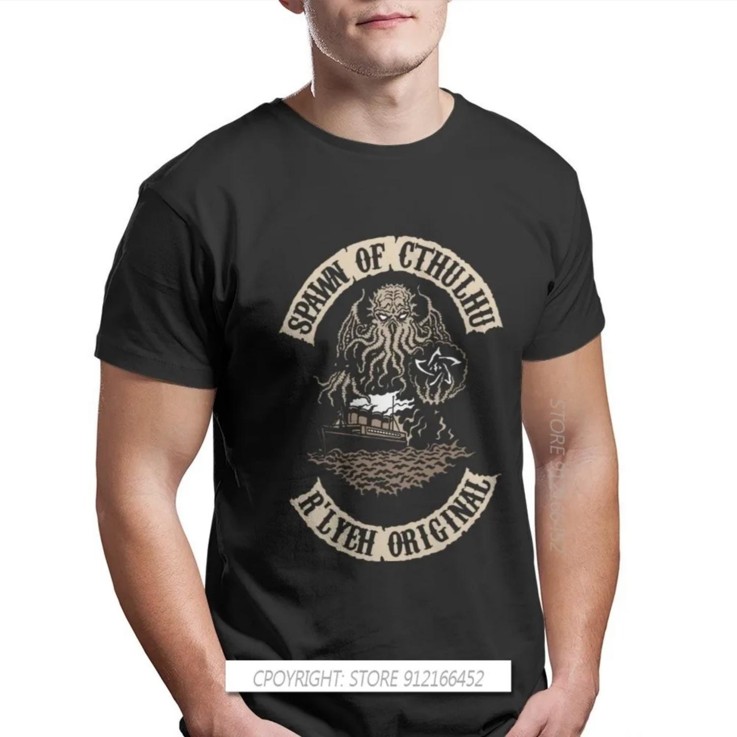 

Men Cthulhu Mythos Lovecraft Horror Great Old Ones Oversize T-Shirt Spawn Pure 100% Cotton Streetwear XXXXXL чорний