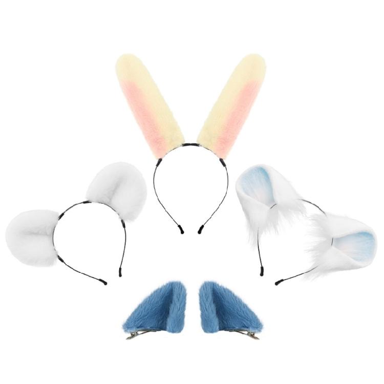 Adorkable Headband Cartoon Rabbits Hair Hoop Eye-catching Headpiece Headwear for Halloween Cosplay Role Play